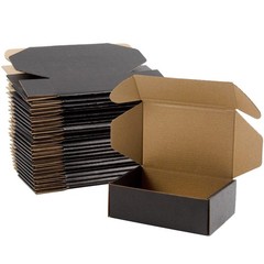 Sodissa 6x4x2 Inches Shipping Boxes Pack of 25, 6 x 4 x 2 inch, Black
