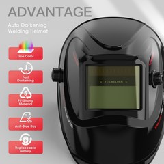 Solar Welder Helmet True Color Auto-Darkening Welding Helmet ARC TIG MIG Weld