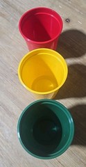 (24) Hard Plastic Google 12 oz Cups 8 Red/8 Yellow/8 Green