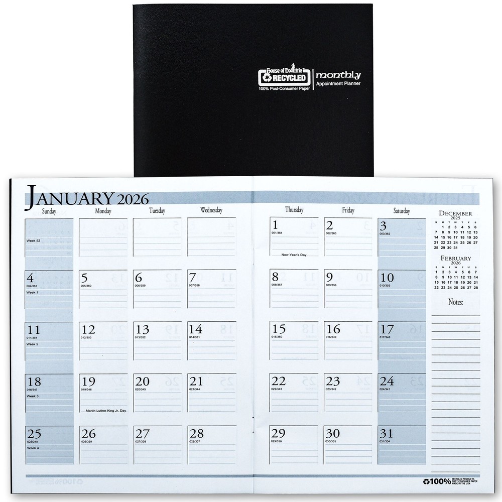 2026 260-02 HOD26002 House of Doolittle Monthly Appointment Planner, 8-1/2 x 11″