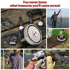 FINDMAG 1000LBS Pulling Force Magnet Fishing Kit with 3.54″ Diameter Magnet