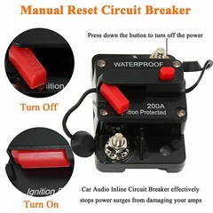 30A-300A Amp Circuit Breaker Audio Fuse 12V-48V DC Car Boat Manual Reset Switch