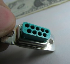 2 Positronic Mil Spec DSub Connectors DE-9, DB-9 Male, Gold Crimp Pins RD9M1000Z
