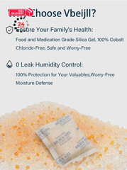 Vbeijll 5 Gram (50 Pack) Color-Indicating Silica Gel Packets, Premium 5