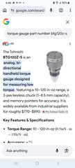 Tohnichi BTG120Z-S Analog Bi-Directional Handheld Torque Gauge