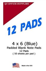 4′ x 6′ Blue Note/Memo Pads – 12 Pads – 50 Sheets Per Pad