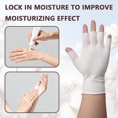 6 Pairs White Cotton Gloves – Fingerless Moisturizing Gloves – Eczema White Glov