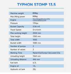 TYPHON STOMP 507 1,760lbs Tracked Mini Skid Steer 13.5hp B&S Gas EPA Engine New