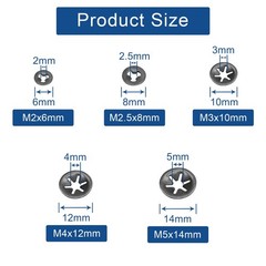 50 Pcs Internal Tooth Washers, 5 Sizes Star Locking Washers Steel Quick Locki…