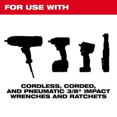 Milwaukee SHOCKWAVE Impact Duty 3/8″ SAE Deep Impact Rated Socket Set (8-Piece)