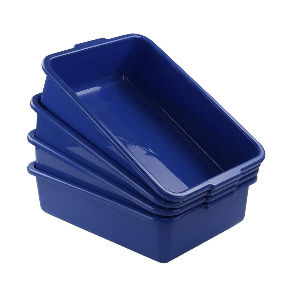 Xyskin 4-Pack Commercial Bus Tubs Box/Tote Stackable Plastic Utility 13 Liter