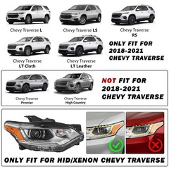 HID Xenon Headlight for 2018-2021 Traverse LED DRL OE Right Passenger