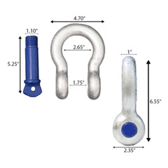 1″ Shackle Screw Pin Clevis Rigging Forged – 8.50 Ton, Rust/Corrosion Resistant