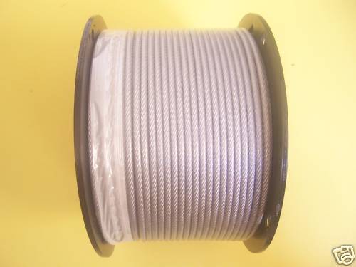 PVC Clear Vinyl Coated Galvanized Cable, 3/16″ – 1/4″, 7×19, 200 ft reel