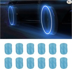 Glow in the Dark Blue Tire Valve Stem Caps, Fluorescent & Waterpro Color: Blue