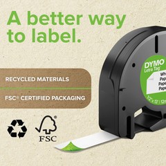 DYMO Labeling Tape for LetraTag 1/2″x13ft Black on Clear 1 Count