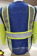 Two Tone Hi Visibility Reflective BLACK OR BLUE Safety Vest (X-Small to 2XL)