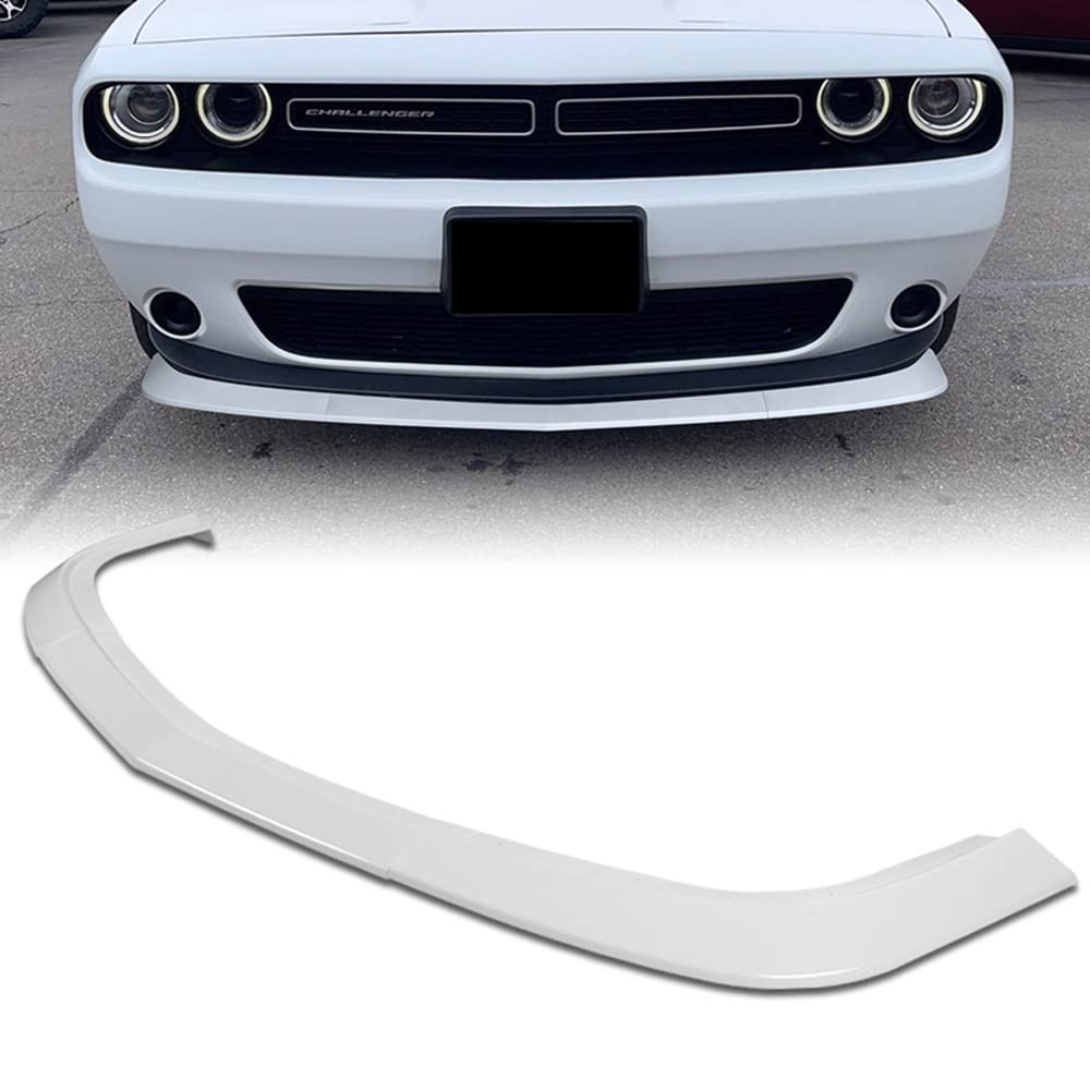 Front Bumper Lip Spoiler ABS Painted White 2015-2023 Dodge Challenger SXT
