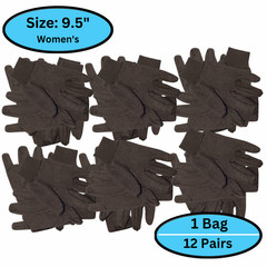 Brown Jersey Work Gloves Industrial Grade Size: Women’s (12 Pairs) – 1 Dozen