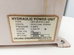 Okuma Hydraulic Power Unit 5gal Tank 8gpm 1100psi Nachi Uni Pump 3Hp 220V