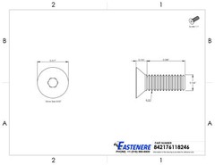 8-32 x 1/2″ Flat Head Socket Cap Screws Allen Drive Stainless Steel Qty 50