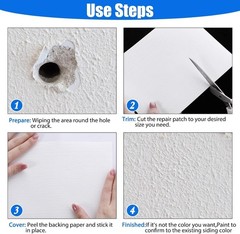Vinyl Siding Repair Kit 6 x 8 Inch Vinyl Siding Patch Self Adhesive PVC Tape Hol