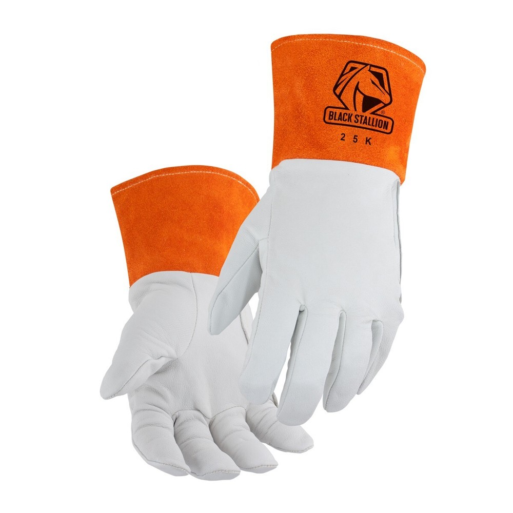 Black Stallion 25KF Premium Kidskin TIG Glove with Padded DragPatch XS