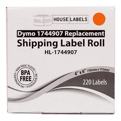 DYMO LW 1744907 ORANGE 4XL 4×6 4″x6″ FOUR (4) Rolls All-Purpose Labels FREE SHIP