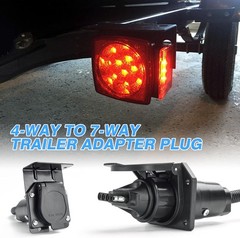 MICTUNING 4 Way Flat to 7 Way RV Blade and 4 Way Flat Female End Trailer Wiring