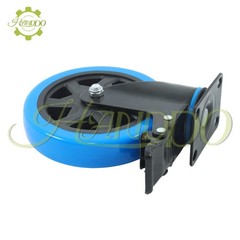 4 Pcs 6-Inch Polyurethane Casters With Brake Included 2 × Hardware Kits Blue