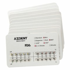20 X AZDENT Dental Orthodontic Brackets Braces Mini MBT.022 Hooks 3-4-5 Metal