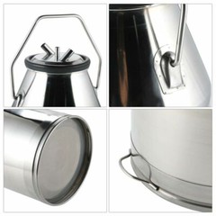 Portable Cow Sheep Milker Stainless Steel Milking Bucket Tank Barrel 25L/6.6Gal
