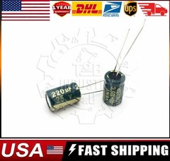 10 pcs 220uf 25v 105c radial electrolytic capacitors USA SHIPPING/SOLD