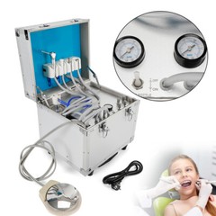 4 Hole Mobile Dental Box, Portable 4 Holes Mobile Dental Unit Turbine Unit