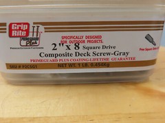 2 Pounds 2″ x #8, Grip-Rite® Composite Deck Screws, Square Drive, Gray (Taiwan)