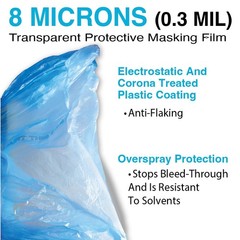 LAUCO MAXIFILM 20ft x 250 ft Roll of Blue Overspray Paintable Plastic Sheeting