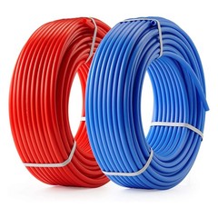 2 Rolls 1/2 Inch PEX B Tubing 50ft Blue & Red – Non-Barrier Radiant Heating Pipe