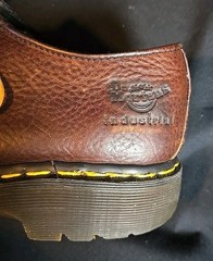 Dr Martens Air Wair P0313 Industrial Steel Toe Work Shoes Brown Leather Size M9