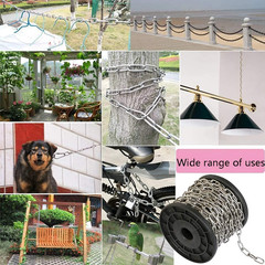 SUS304 Stainless Steel Utility Chain 9.8FT Light Duty for Hanging Camping