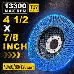 40 Pack 4-1/2″ Zirconia Flap Discs 40/60/80/120 Grit T27 7/8″ w/ Gloves Grinder