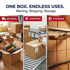 Moving Boxes Medium 18″L X 14″W X 12″H 10-Pack | Corrugated Cardboard Box for S