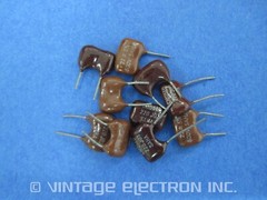 (10) SAHA Silver Mica Radial Capacitors: 22pF x 500VDC, 5% (Short Leads)