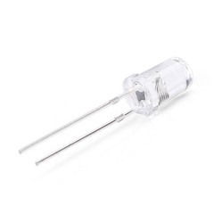100x White LED 5mm Round Top Transparent Clear Tip PCB Board Solder F5 Bulbs