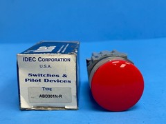 IDEC ABD301N-R, 30mm Momentary Red Mushroom Pushbutton, 1NC Contact