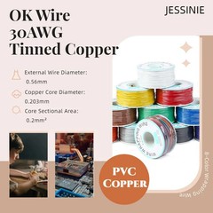 Red Electronic Wire – DM-30-1000, 30 AWG Single Core, Tinned Copper Solid Cable,