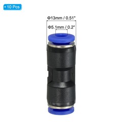 3/16 Inches Push to Connect Fitting Quick Release Pneumatic Connectors 10Pcs