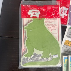 Lot Vintage Shapes Etc. Teacher Note Pad 50 Sheets Dinosaurs Post Its 1987 Kid