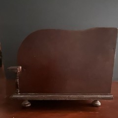 London Leather Wood Roll Top Desktop Organizer with Drawers