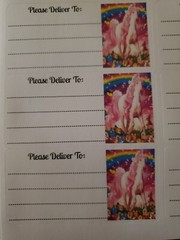 3 Sheets please deliver to address shipping labels (PDT) pen pal, mail
