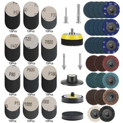 195Pcs 2 Inch Sanding Disc 1/8″ 1/4″ Shank Set for Drill Die Grinder Rotary Tool